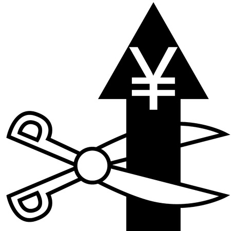 illustration  Cut the euro arrow のイラスト素材