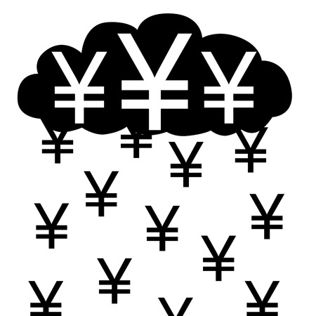illustration  Raining with yens from yen cloud のイラスト素材
