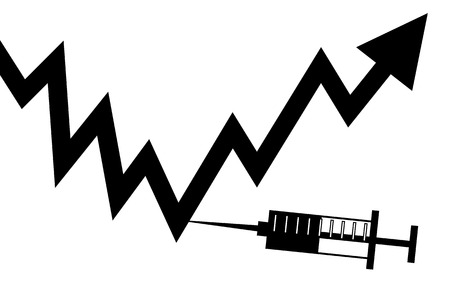 illustration  The graphic arrow is going up after sting のイラスト素材