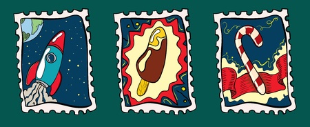 postage stamps illustration
