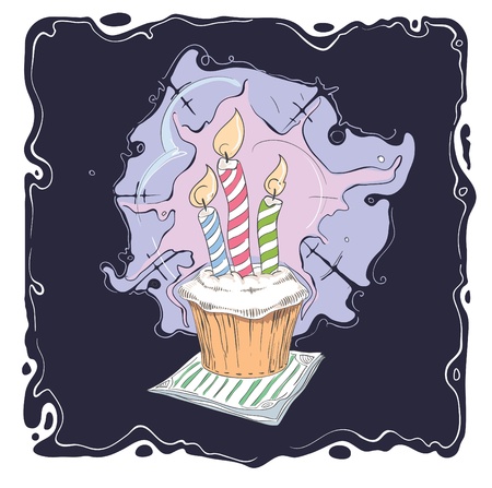 birthday cake illustrationのイラスト素材