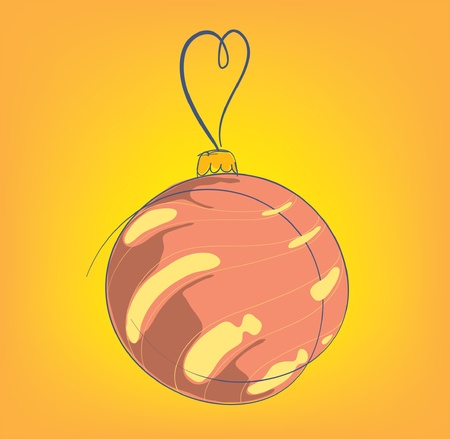 Christmas tree toy ball hand drawn illustrationのイラスト素材