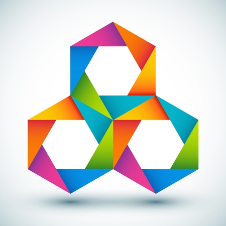 Vector illustration colorful shapes compositionのイラスト素材