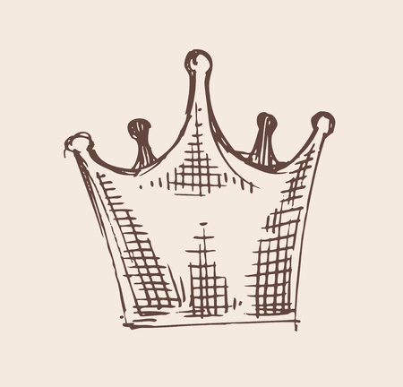 Hand drawn vector crown illustrationのイラスト素材