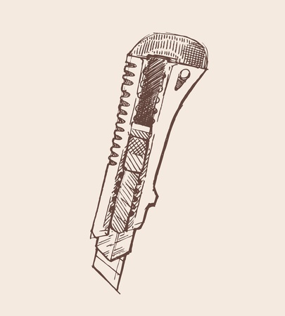 Vintage illustration of office knifeのイラスト素材