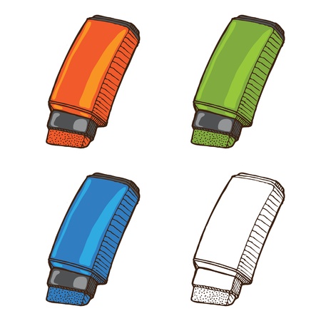 Hand drawn Markers set isolated on backgroundのイラスト素材