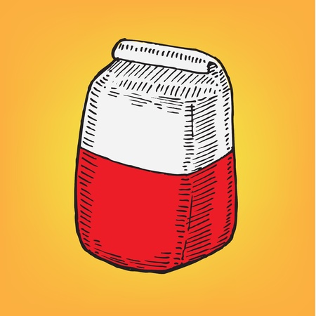bag of flour cartoon vector illustrationのイラスト素材