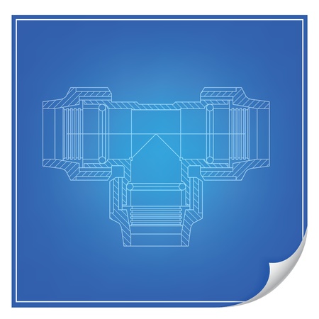 Vector blueprint engineering project illustrationのイラスト素材