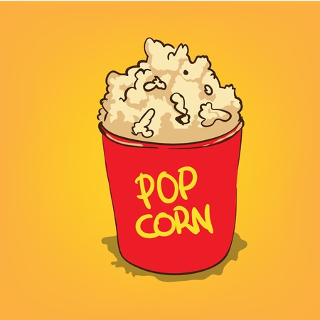 Popcorn in a bucket vector illustrationのイラスト素材