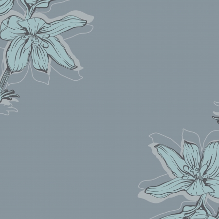 frame with hand drawn flowersのイラスト素材