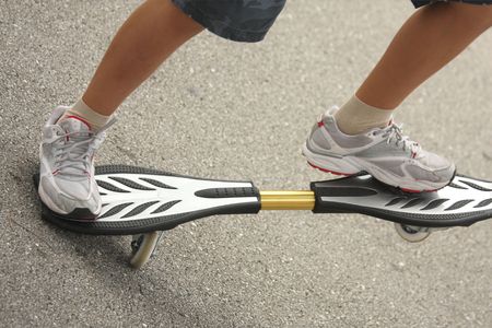 A skateboarder ready to ride