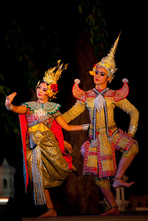 Suan Santichaiprakarn, Thailand - Jun 12,2010 : Dancers perform traditional Thai dance show in...