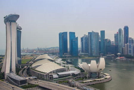 View of Singapore for Singapore Flyer ferris wheel
