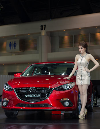 Bangkok, Thailand - March 28, 2014: Mazda new model presented in Bangkok Motor Show 2014のeditorial素材
