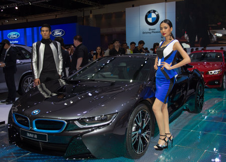 Bangkok, Thailand - March 28, 2014: BMW new model presented in Bangkok Motor Show 2014のeditorial素材