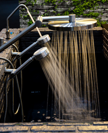 Testing variety of shower headの写真素材