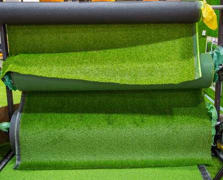 Selection of artificial grass carpetの写真素材