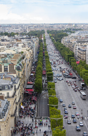 Top view of Paris from Arc De Triompheのeditorial素材