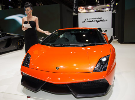 Bangkok, Thailand - March 29, 2013: Lamboghini new models presented in Bangkok Motor Show 2013のeditorial素材