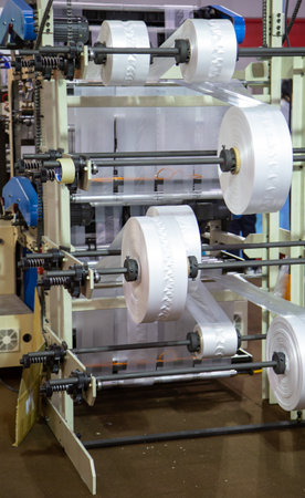 Extruder of polyethylene for industry process of plastic bagのeditorial素材