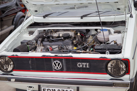 Nonthaburi, Thailand - March 10, 2018: VW owner show VW Golf GTI in volkswagen club meeting at car...
