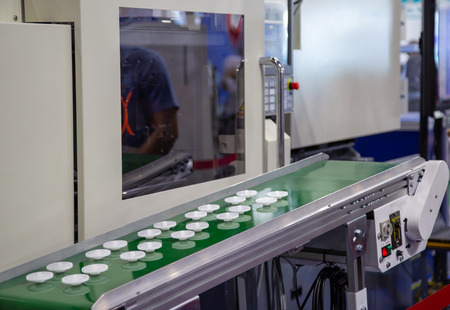 Product of plastic gears from electric injection molding machineの写真素材