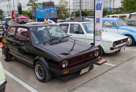 Nonthaburi, Thailand - March 10, 2018: VW owner show VW Golf GTI in volkswagen club meeting at car park of Robinson department storeのeditorial素材