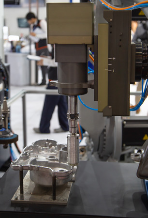 Manufacturing robotic machining with quick change tool applicationの写真素材