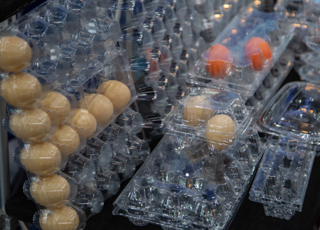Different size packaging of plastic egg carton
