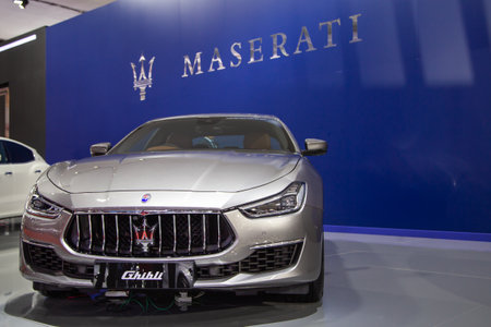 Nonthaburi, Thailand - April 3, 2019: Maserati Ghibli presented in Motor Show 2019のeditorial素材