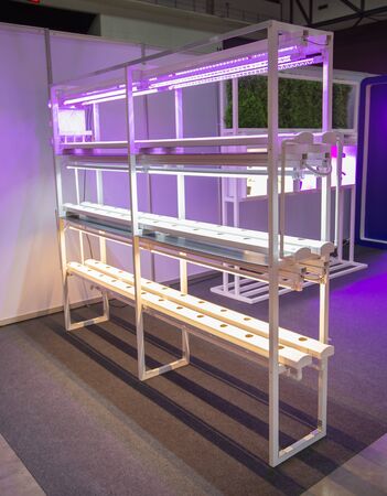 Vertical agriculture with artificial LED lighting for indoor vertical agriculture