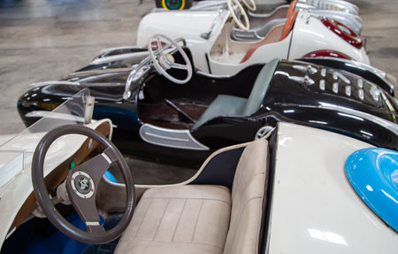 Nakhon Pathom, Thailand - August 3, 2019: Vintage car Gebr Ihle Bruchsal exhibit at vintage car collector garage in Nakhon Pathom provinceのeditorial素材