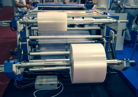 Raw materials for industry transparent plastic pouch heat sealing machineの写真素材