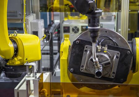 6 axis industry robotic arc machine welding nipple to pipe