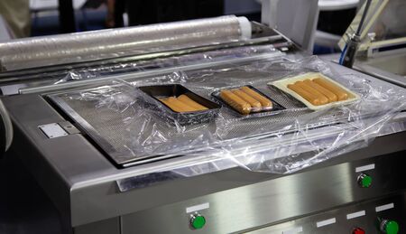 Heat sealing vacuum machine for food packagingの写真素材