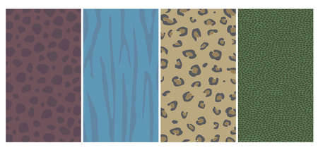 Set of animal skin texture vectors. Animal skin pattern background. Abstract illustration designのイラスト素材