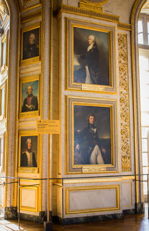 Versailles, France - July 24, 2011: Series of portrait exhibited at Chateau de Versailles (Palace of Versailles) in Franceのeditorial素材