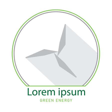 Green energy concept. Wind turbine flat design symbol. Vector and illustration design.のイラスト素材