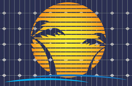 Solar photovoltaic module. Green energy sustainable resources concept. Solar photovoltaic with Sun....