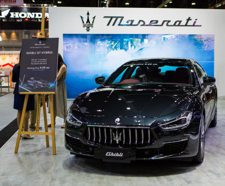 Bangkok, Thailand - December 7, 2022: Maserati Ghibli luxury sport sedan presented in Motor Show 2022のeditorial素材