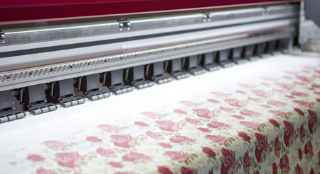 Large format sublimation printer for textiles. Printing industry.