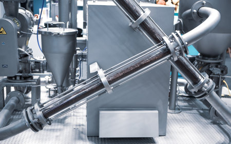 Raw materials feeding in production. Food industry.