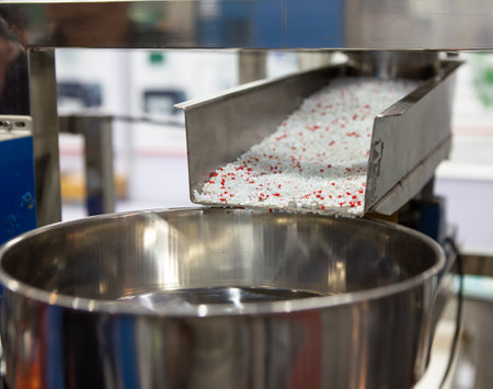 Metal detector and separator in plastic manufacturing industryの写真素材