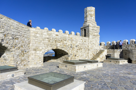 Heraklion, Crete / Greece. Rooftop view of the fortress Koules with the old lighthouse