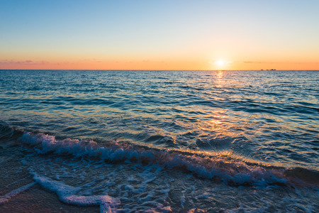 Sunset, sea, seascape. Okinawa, Japan.の写真素材