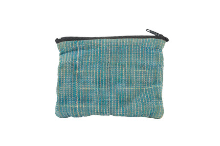 money bag, wallet handmade on white backgroundの写真素材