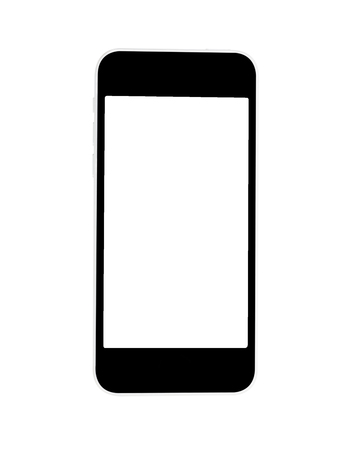 Smartphone with blank screen isolated on white backgroundの写真素材