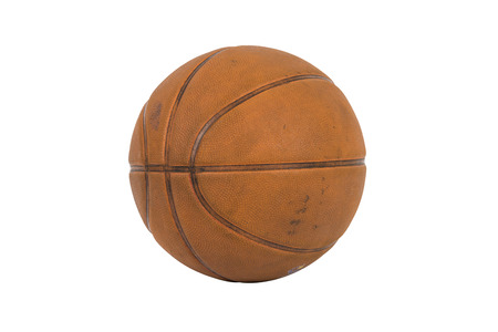old basketball isolated as a sports on over white backgroundの写真素材