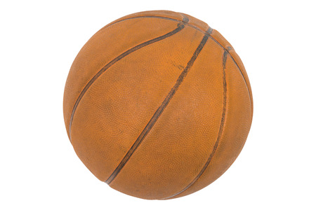 old basketball isolated as a sports on over white backgroundの写真素材