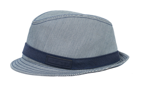 Blue hat isolated on white backgroundの写真素材